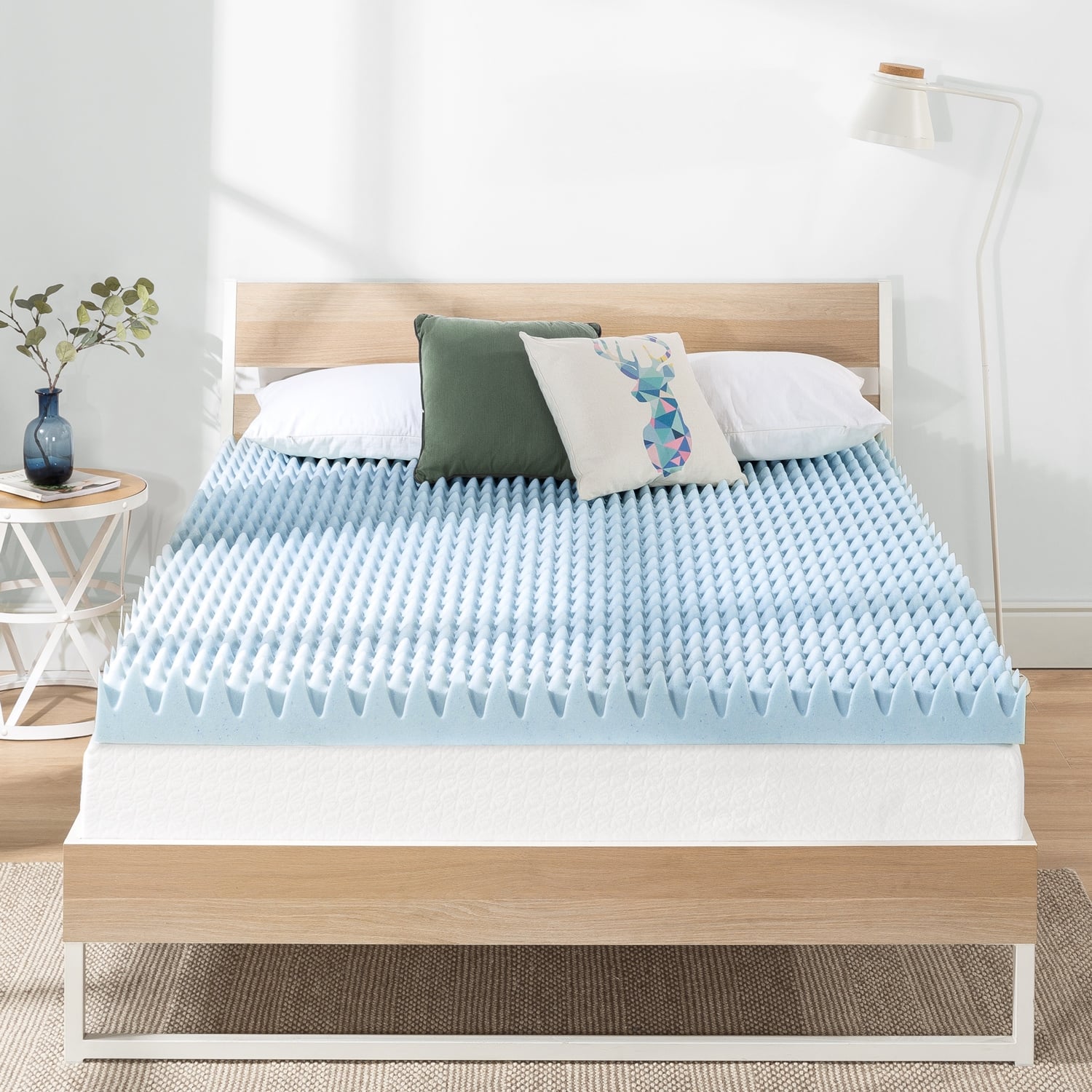 4 Inch Gel Egg Crate Memory Foam Bed Topper Crown Comfort On Sale